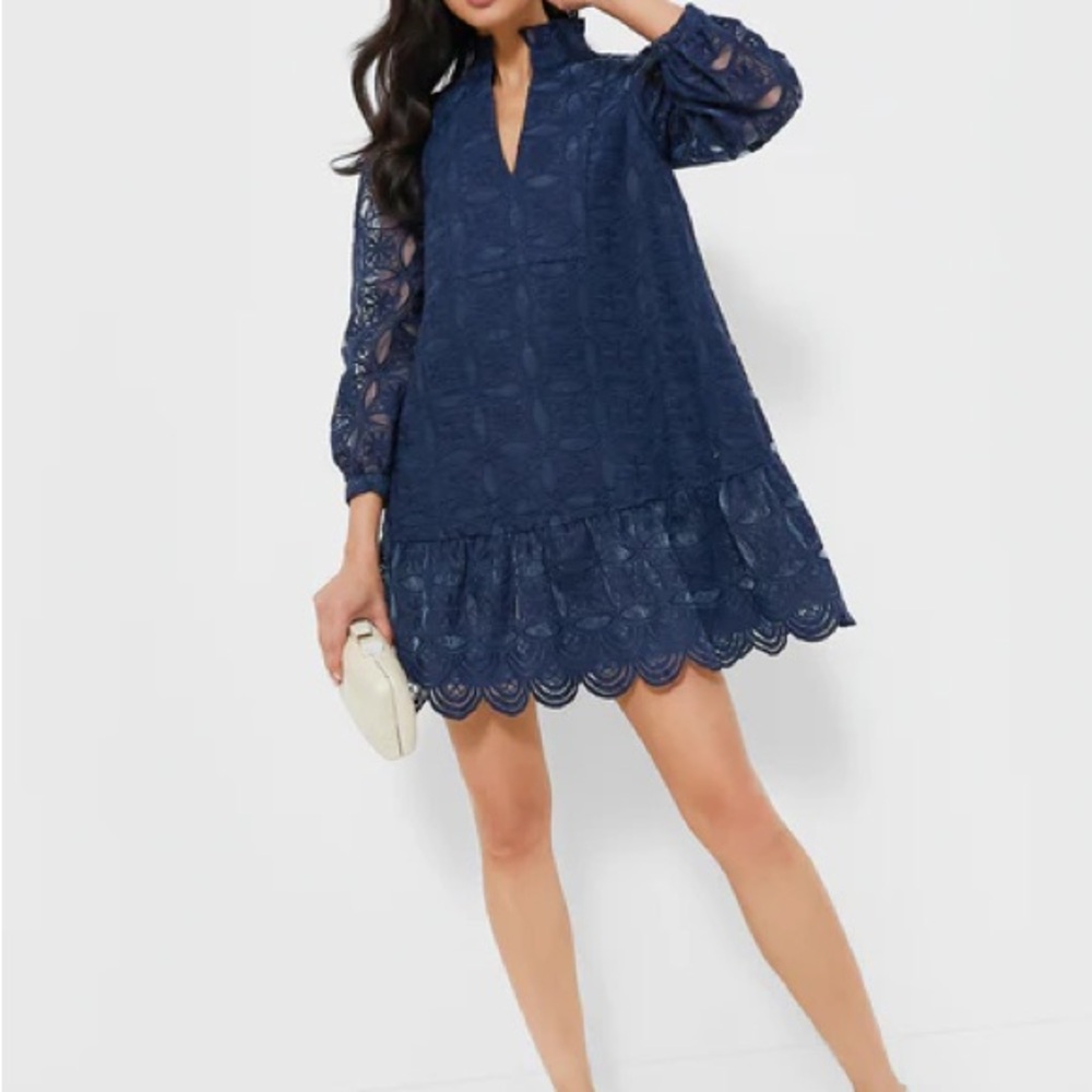 Tuckernuck Navy Organza Palmerston Dress